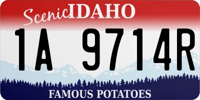 ID license plate 1A9714R
