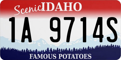 ID license plate 1A9714S