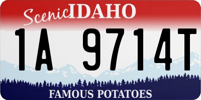 ID license plate 1A9714T