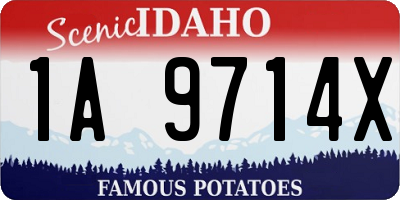 ID license plate 1A9714X