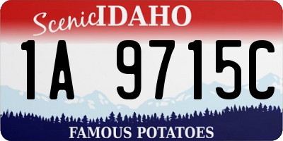 ID license plate 1A9715C