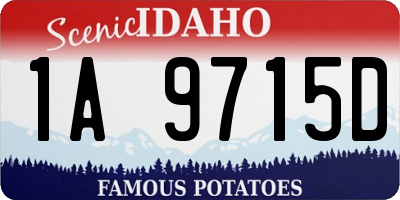 ID license plate 1A9715D