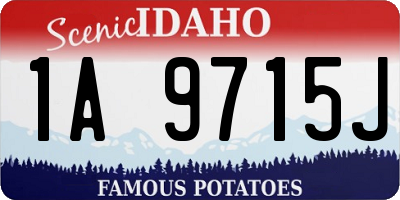 ID license plate 1A9715J