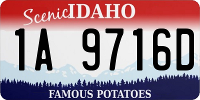 ID license plate 1A9716D