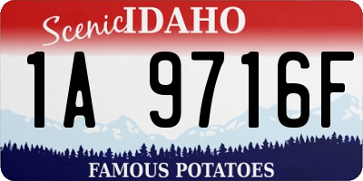 ID license plate 1A9716F