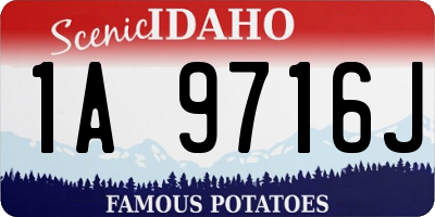ID license plate 1A9716J