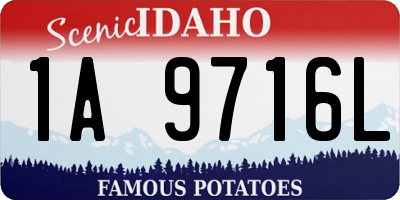 ID license plate 1A9716L