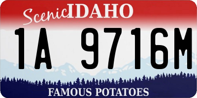 ID license plate 1A9716M