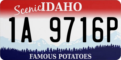 ID license plate 1A9716P