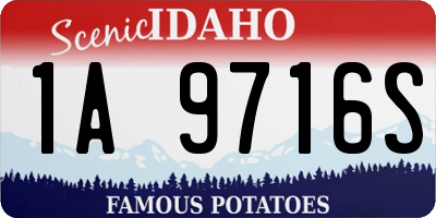 ID license plate 1A9716S
