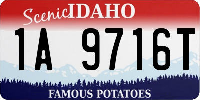 ID license plate 1A9716T