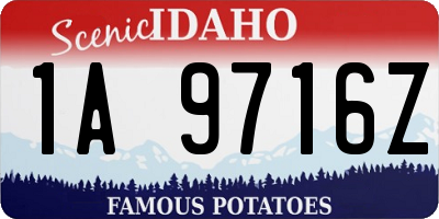 ID license plate 1A9716Z
