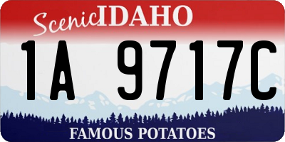 ID license plate 1A9717C