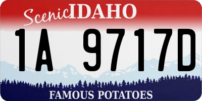 ID license plate 1A9717D