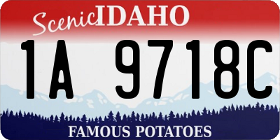 ID license plate 1A9718C