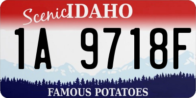 ID license plate 1A9718F
