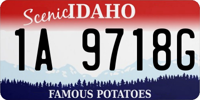 ID license plate 1A9718G