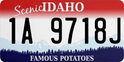 ID license plate 1A9718J