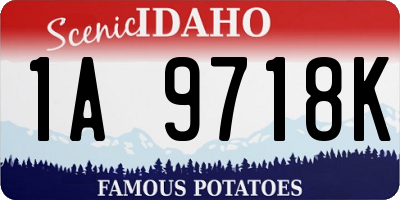 ID license plate 1A9718K
