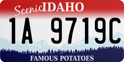 ID license plate 1A9719C