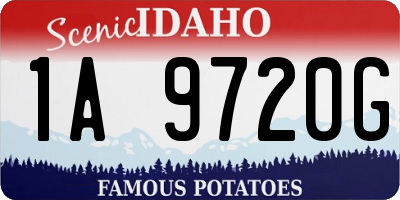 ID license plate 1A9720G