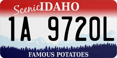 ID license plate 1A9720L