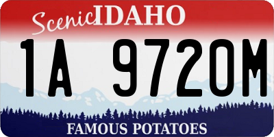 ID license plate 1A9720M