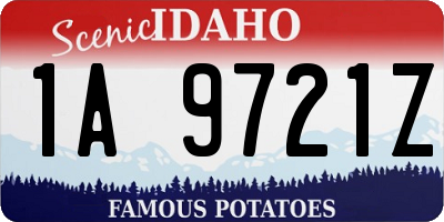 ID license plate 1A9721Z