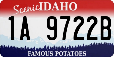 ID license plate 1A9722B