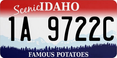 ID license plate 1A9722C