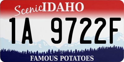 ID license plate 1A9722F