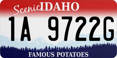 ID license plate 1A9722G