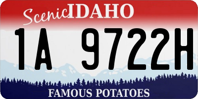 ID license plate 1A9722H