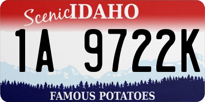ID license plate 1A9722K