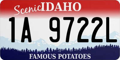 ID license plate 1A9722L