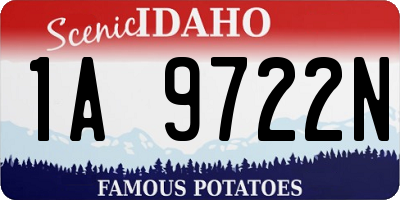 ID license plate 1A9722N