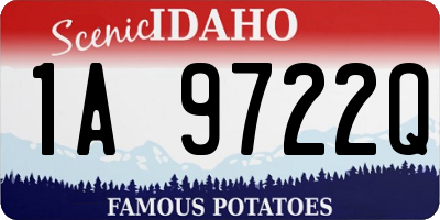 ID license plate 1A9722Q