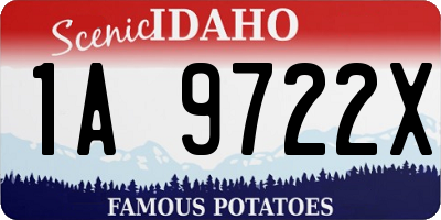 ID license plate 1A9722X