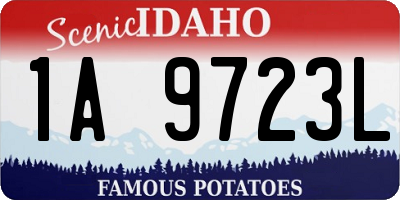 ID license plate 1A9723L