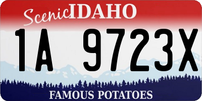 ID license plate 1A9723X