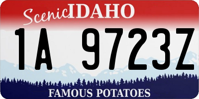 ID license plate 1A9723Z