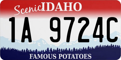 ID license plate 1A9724C