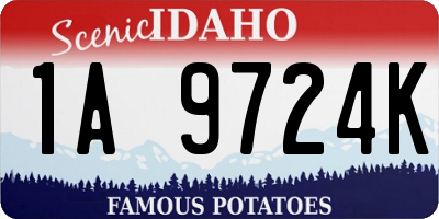 ID license plate 1A9724K