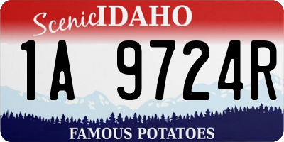 ID license plate 1A9724R