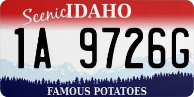 ID license plate 1A9726G