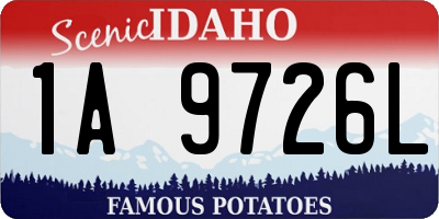 ID license plate 1A9726L
