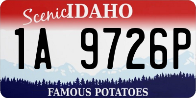 ID license plate 1A9726P