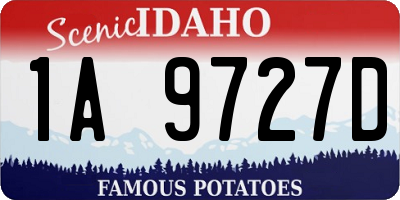 ID license plate 1A9727D