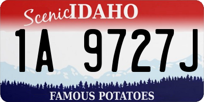 ID license plate 1A9727J