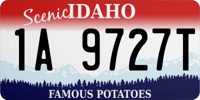 ID license plate 1A9727T